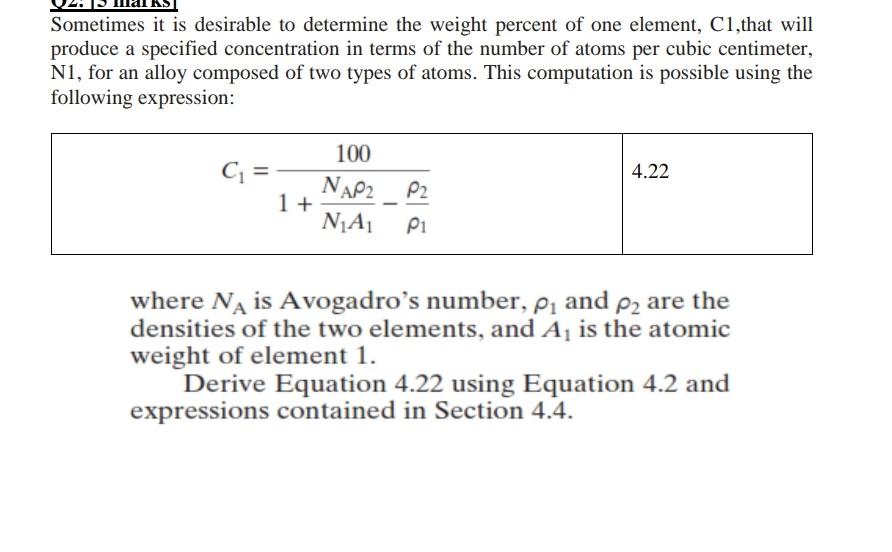material since Sometimes it is desirable to determine the weight percent