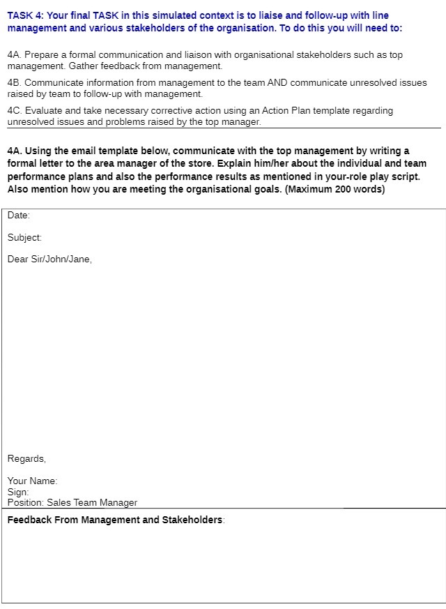 TASK 4: Your final TASK in this simulated context is to