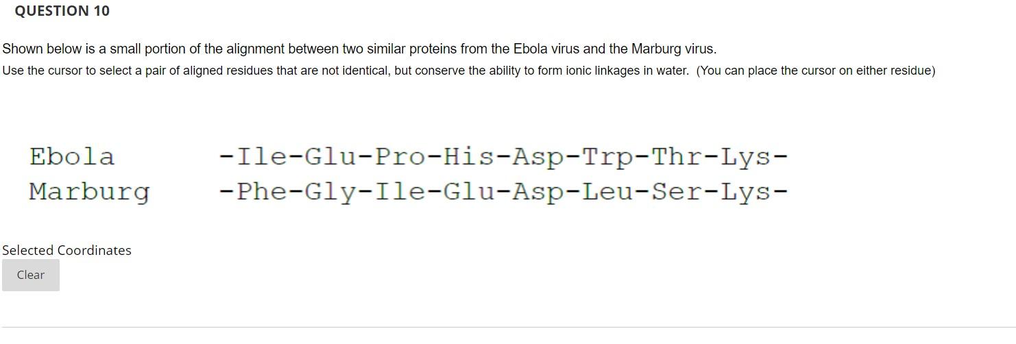 Shown below is a small portion of the alignment between two