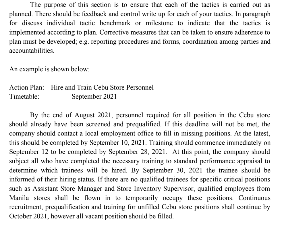 Implementation Marketing Budget . Feedback and Control Financial projectionsA. Market size Show