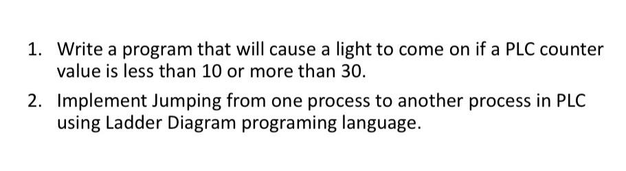  Write a program that will cause a light to come on