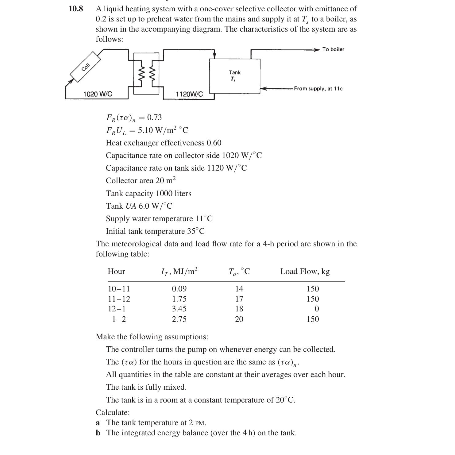  10.8 A liquid heating system with a one-cover selective collector with