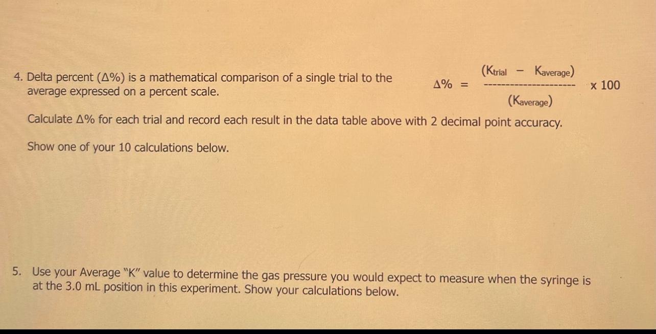 18 1. Using only trial 1 \& 8 data, calculate the volume