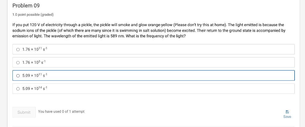  Problem 09 1.0 point possible (graded) If you put 120 V