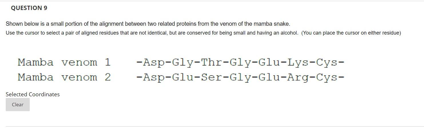 Shown below is a small portion of the alignment between two