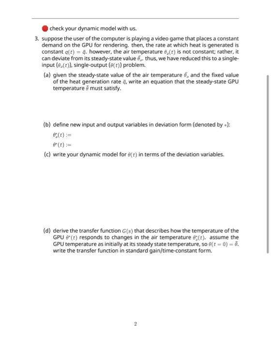  check your dynamic model with us. 3. suppose the user of