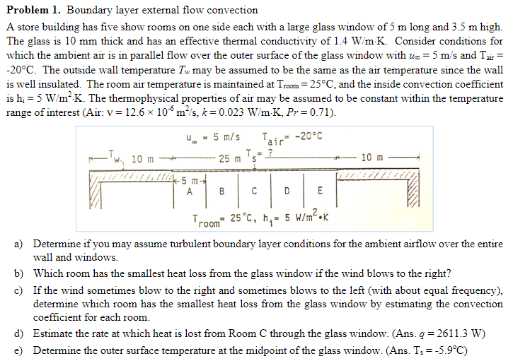 Problem 1. Boundary layer external flow convection A store building has
