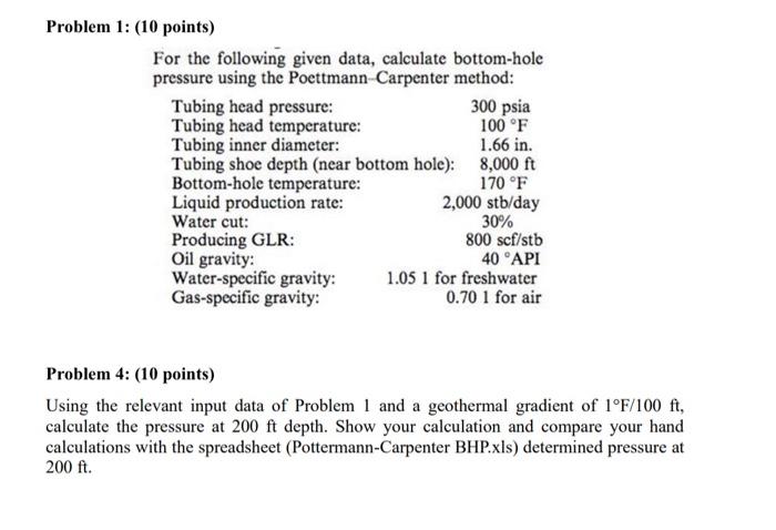  solve problem 1 and 4. For the following given data, calculate