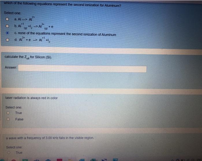 the single electron in Yttrium (Y) Select one: a. n=5, 1=0, ml=-2,