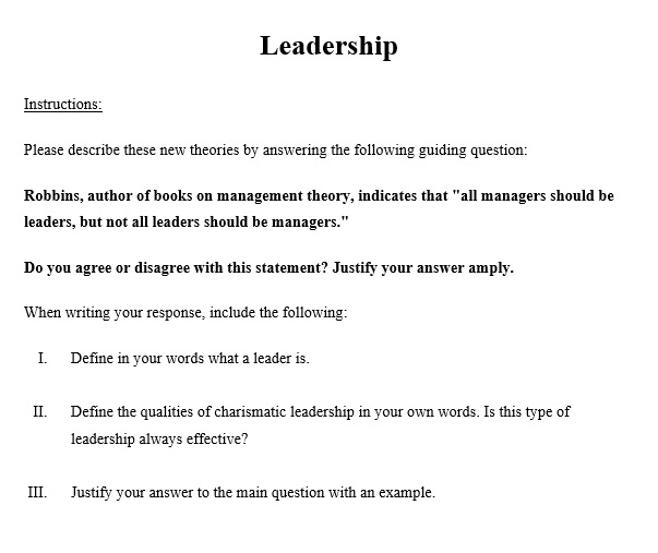 Can you help with the premises based on the types of leadership?