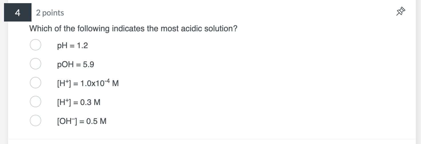 Do not show work, answer only please Which of the following indicates