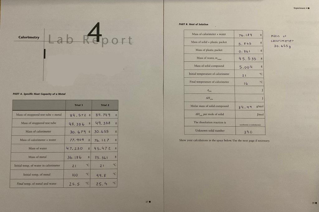  please help, Im stuck on the calculations. The second image is