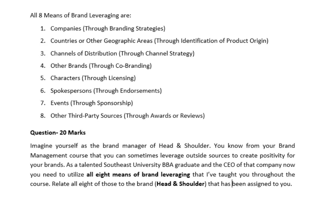 This question is from Brand Management chapter. and the topic is Means