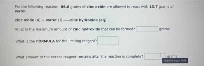 question. For the following reaction, 4.42 grams of carbon monoxide are mixed