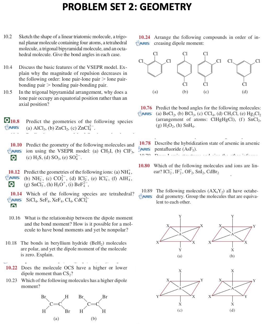  PROBLEM SET 2: GEOMETRY 10.2 Sketch the shape of a linear