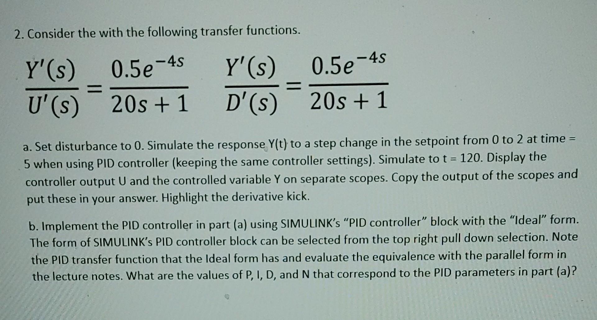  Please explain Simulink code 2. Consider the with the following transfer