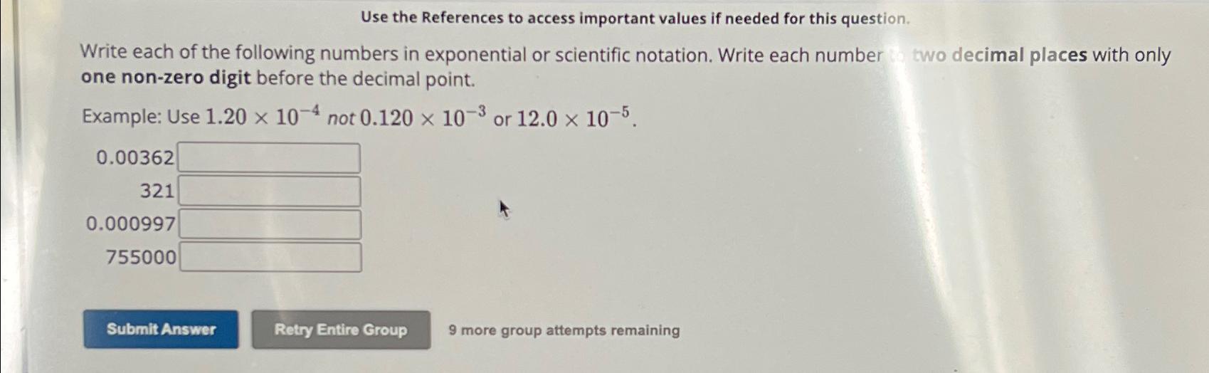  Use the References to access important values if needed for this