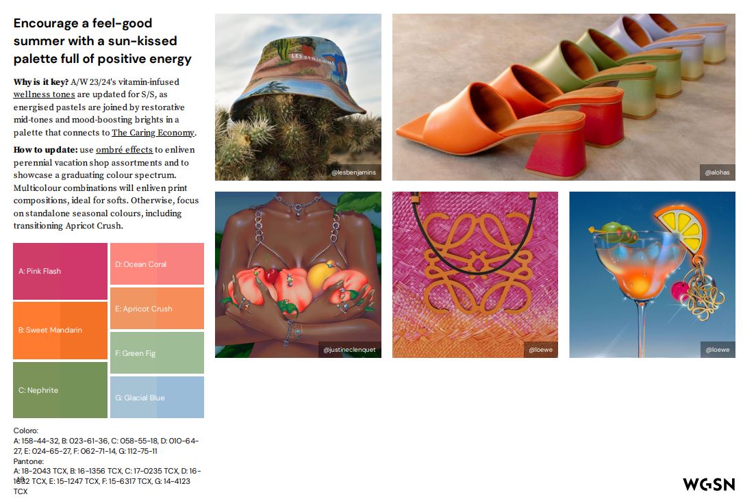 "Footwear & Accessories Colour Forecast S/S 24 \f\f\f\f\f\f\f\f\f\f\f\f\f\f\f