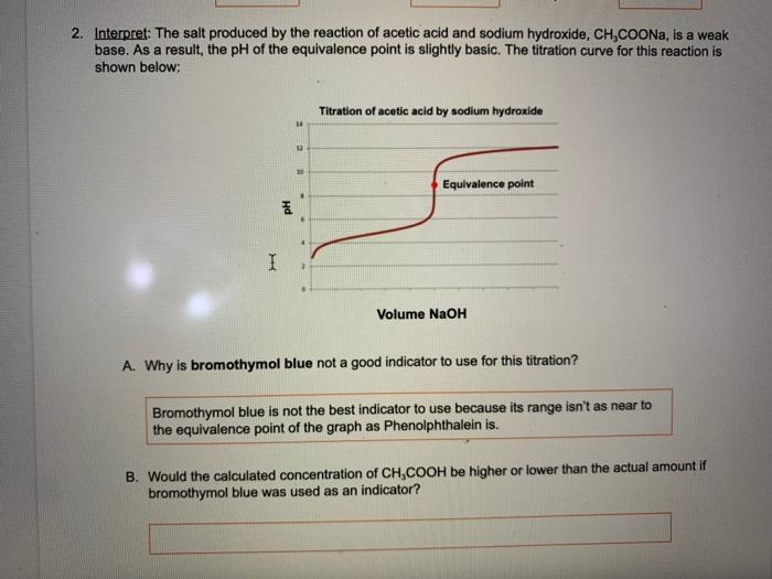 please help me with part "B" 2. Interpret: The salt produced by