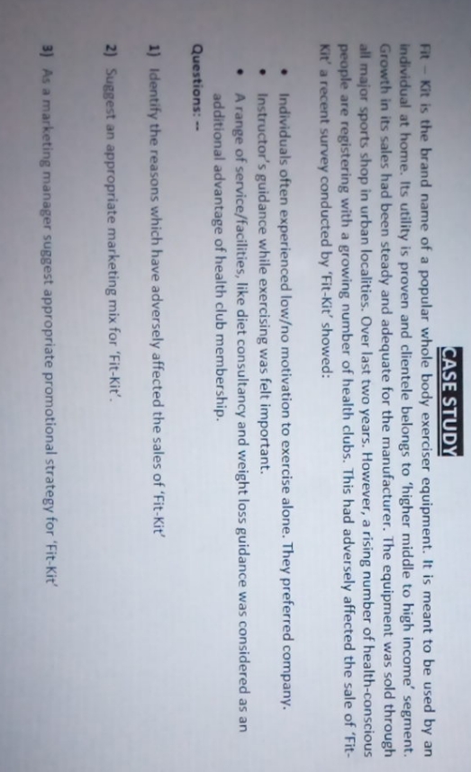 all answer in short CASE STUDY Fit - Kit is the brand