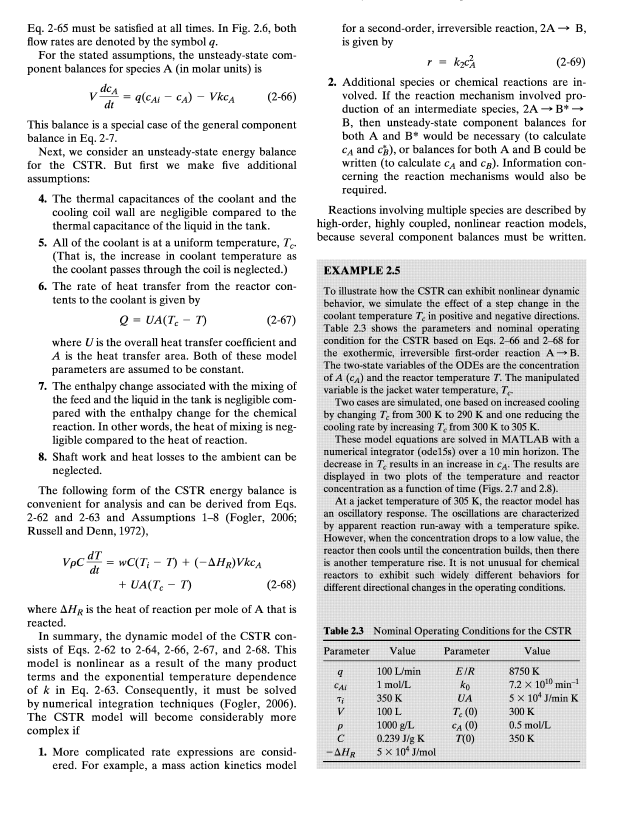 file to syedfaeque110 Problem 1. Dynamics of a CSTR Using a Numerical