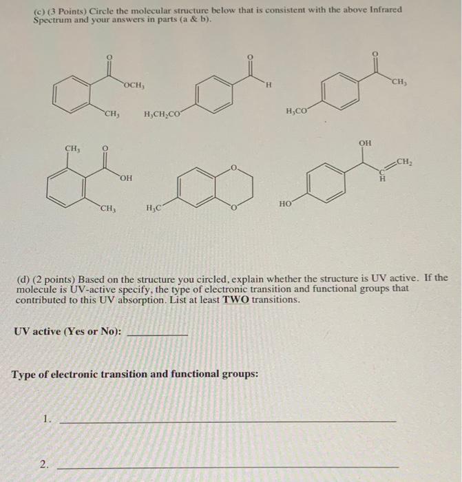 molecular formula of C9H10O2. An infrared table is provided on the last