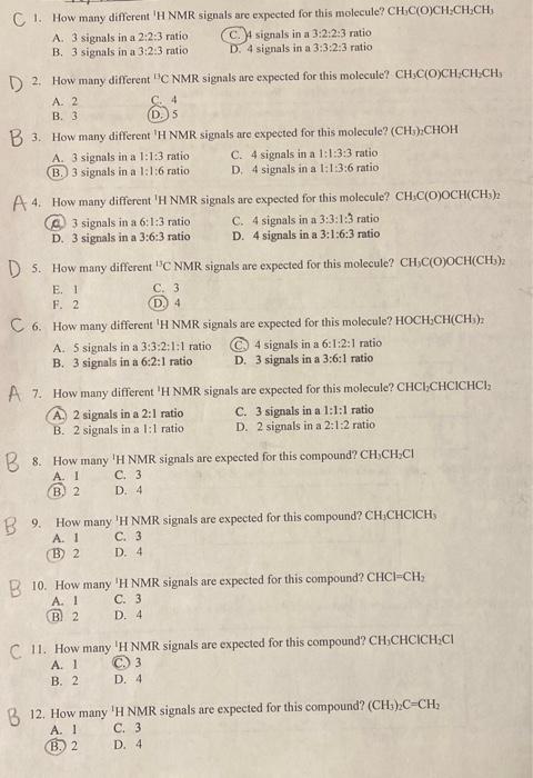 Help!! Are these correct??? Please check over them. C 1. How many