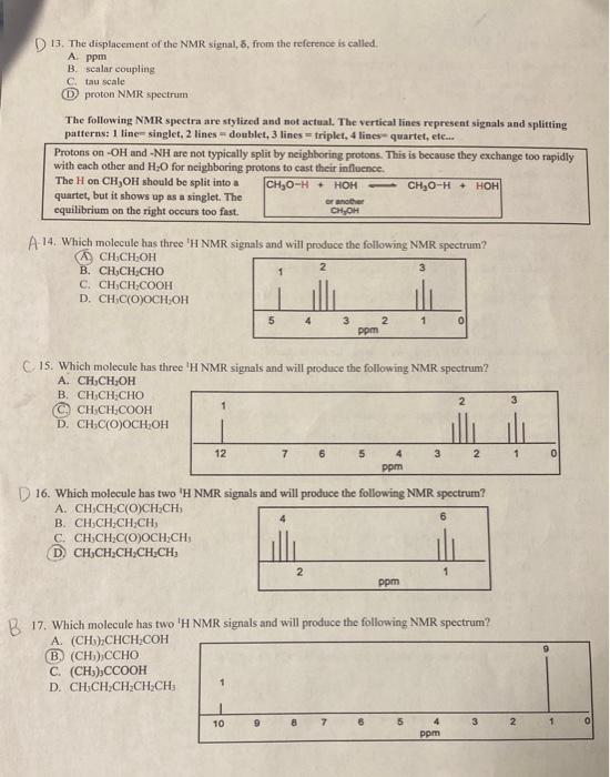 different 'H NMR signals are expected for this molecule? CH3C(O)CH2CH2CH3 A. 3