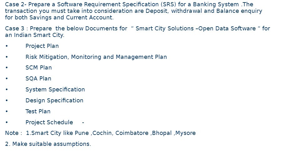  Case 2- Prepare a Software Requirement Specification (SRS) for a Banking