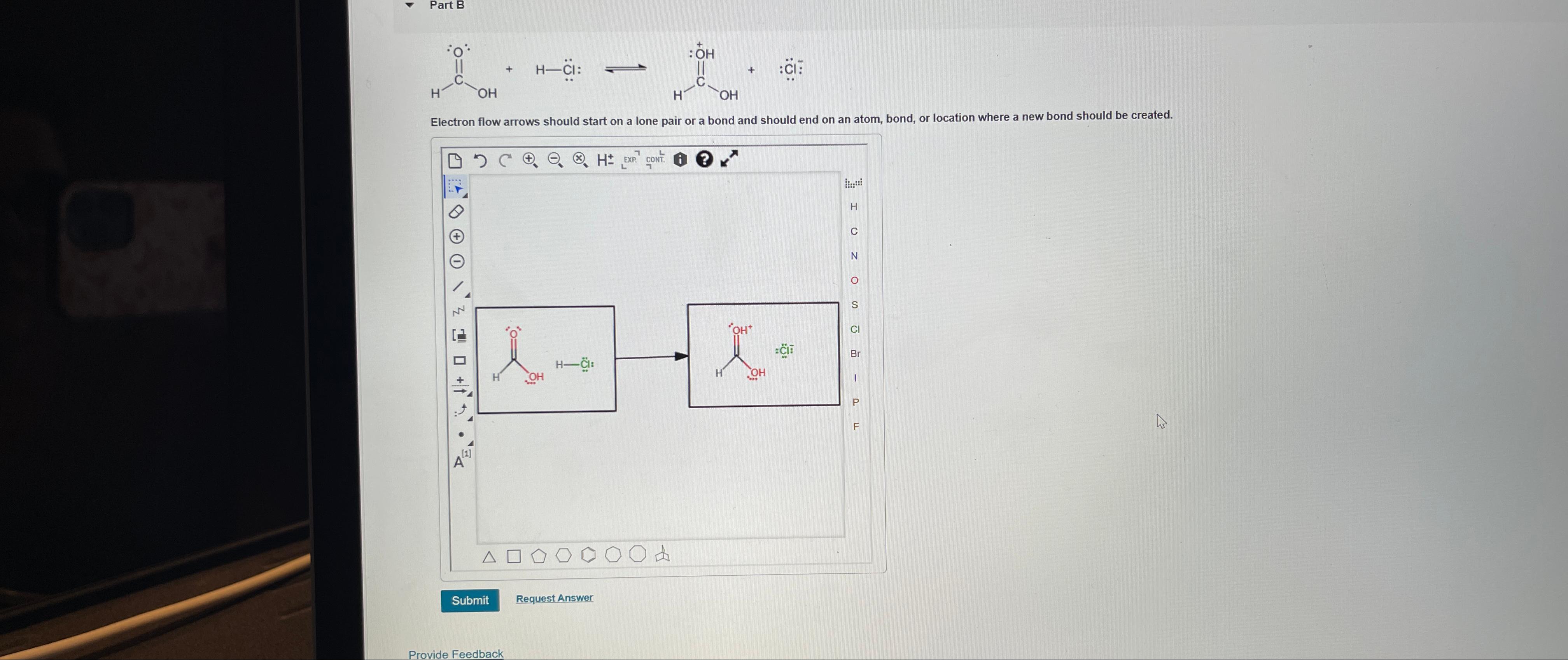  Part B Electron flow arrows should start on a lone pair