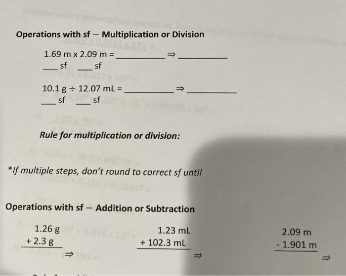  Operations with sf - Multiplication or Division 1.69 mx 2.09 m