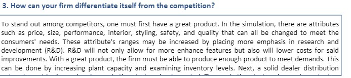 3. How can your rm differentiate itself from re competition? To