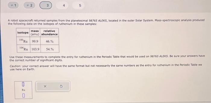  A robot spacecraft returned samples from the planetesimal 98765 ALEKS, located
