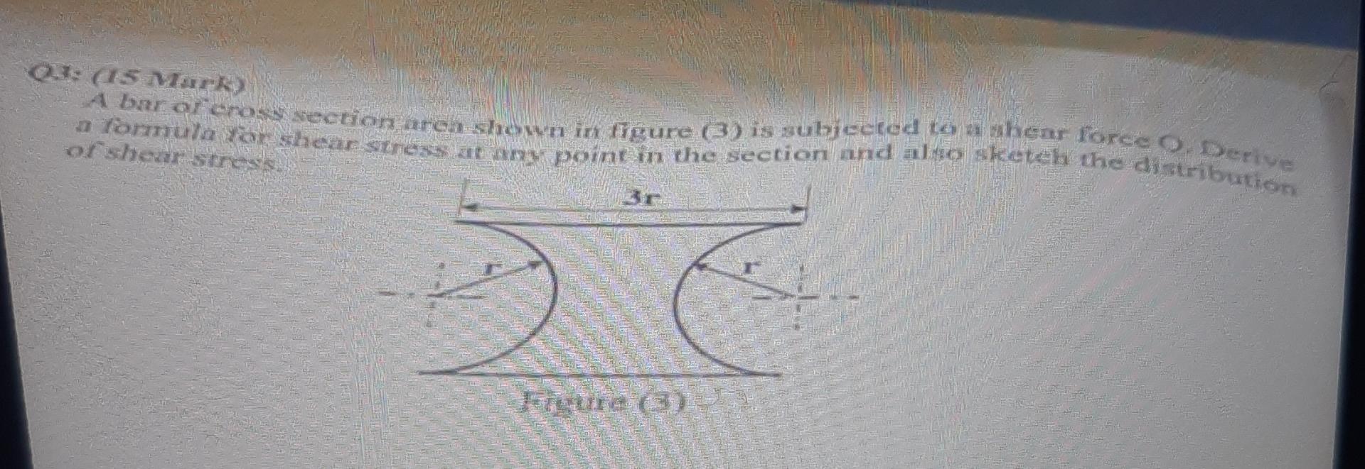  Q3: (15 Mark) A bar of cross section area shown in