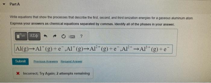  Write eouations that show the processes that describe the first, second