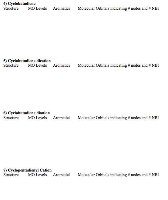 the a molecular orbitals including electrons and indicate whether it is aromatic,