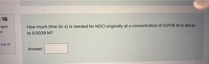  number 16 please How much time (in s) is needed for