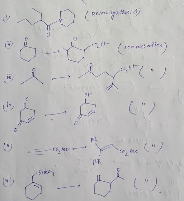  (i)(Retrosynthesis) (ii)(conversation) (iii) longrightarrow (v) (vi) 