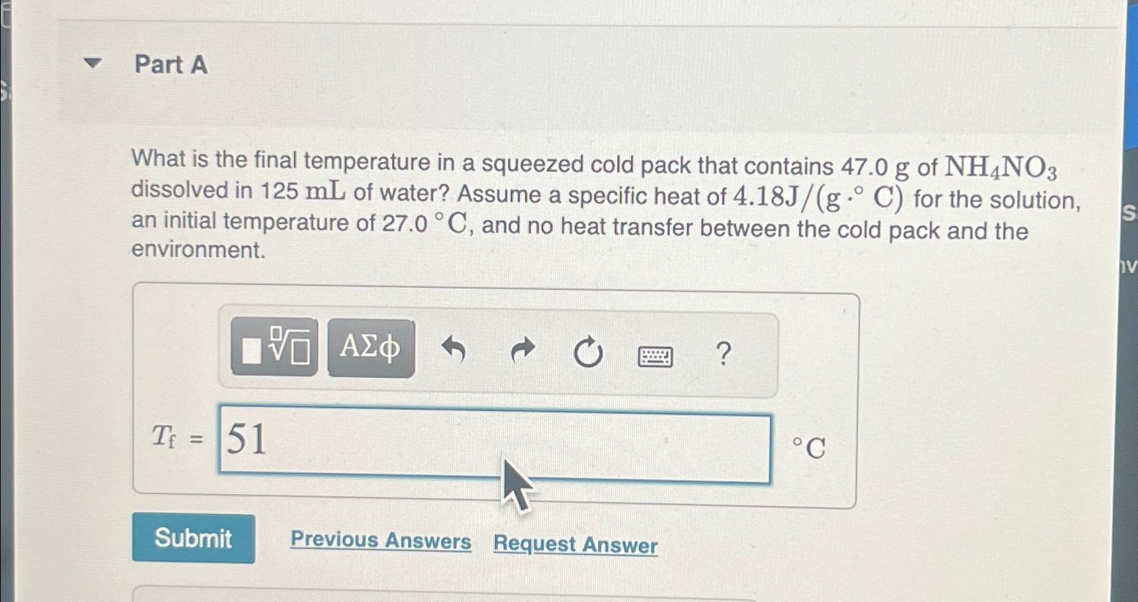  Part A What is the final temperature in a squeezed cold