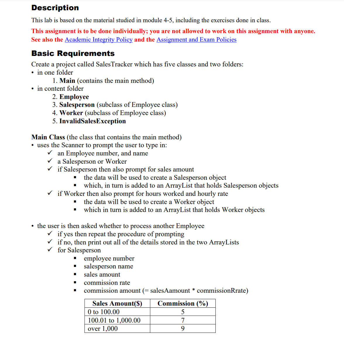  Description This lab is based on the material studied in module