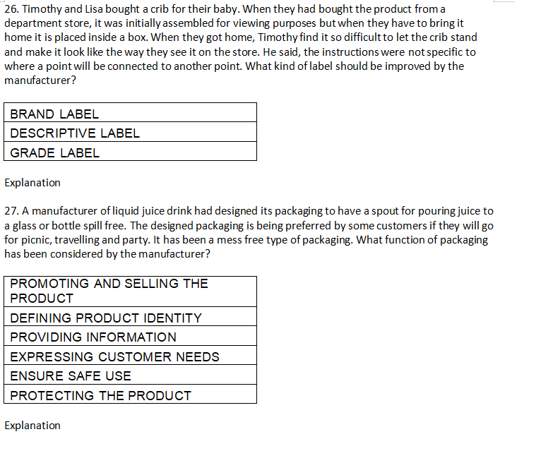 THE BOXES, FOLLOWEDI BY AN EXPLANATION: 1. Mang Inasal does not have