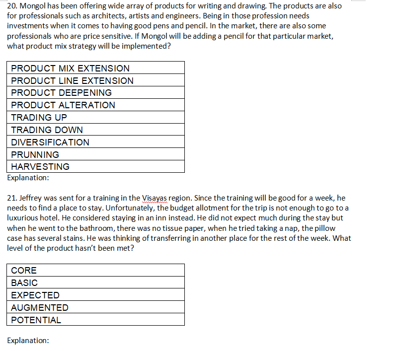 CATEGORY BENEFITS COMPARING TO EXEMPLARS RELYING ON PRODUCT DESCRIPTORS Explanation: 2. A