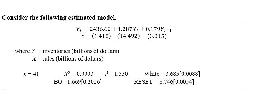  Based on the results obtained from White test, BG test and