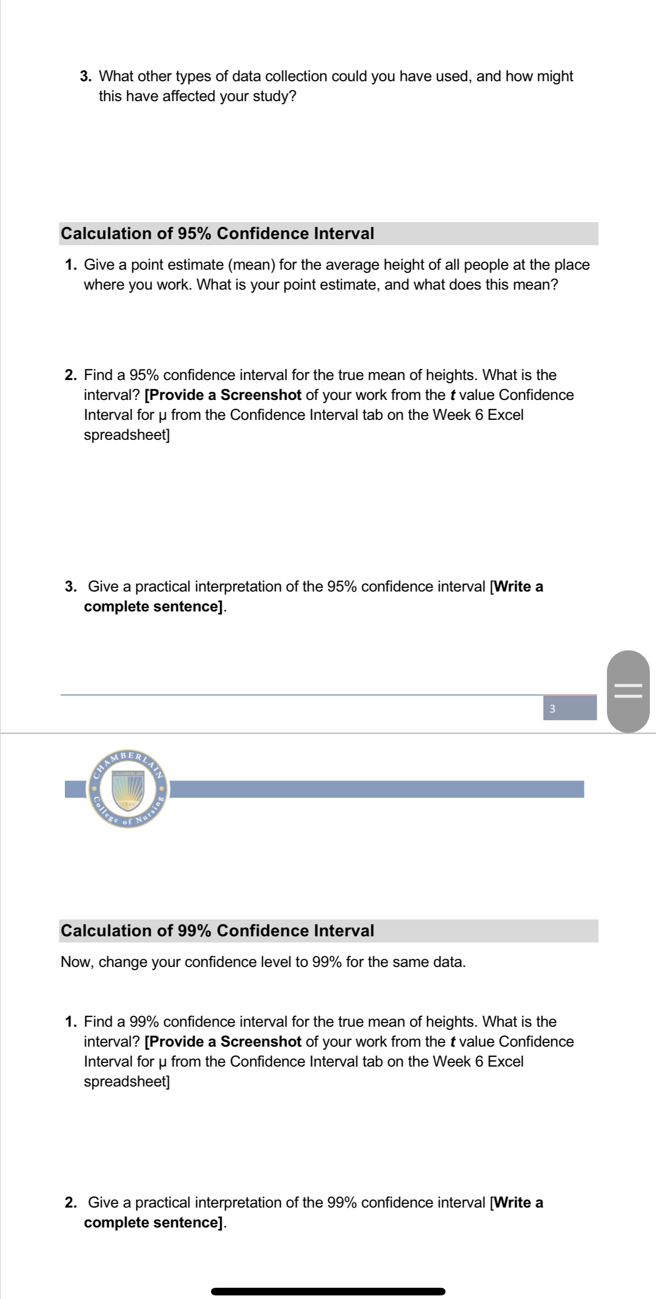 5 lab (heights of 10 different people plus the 10 heights provided