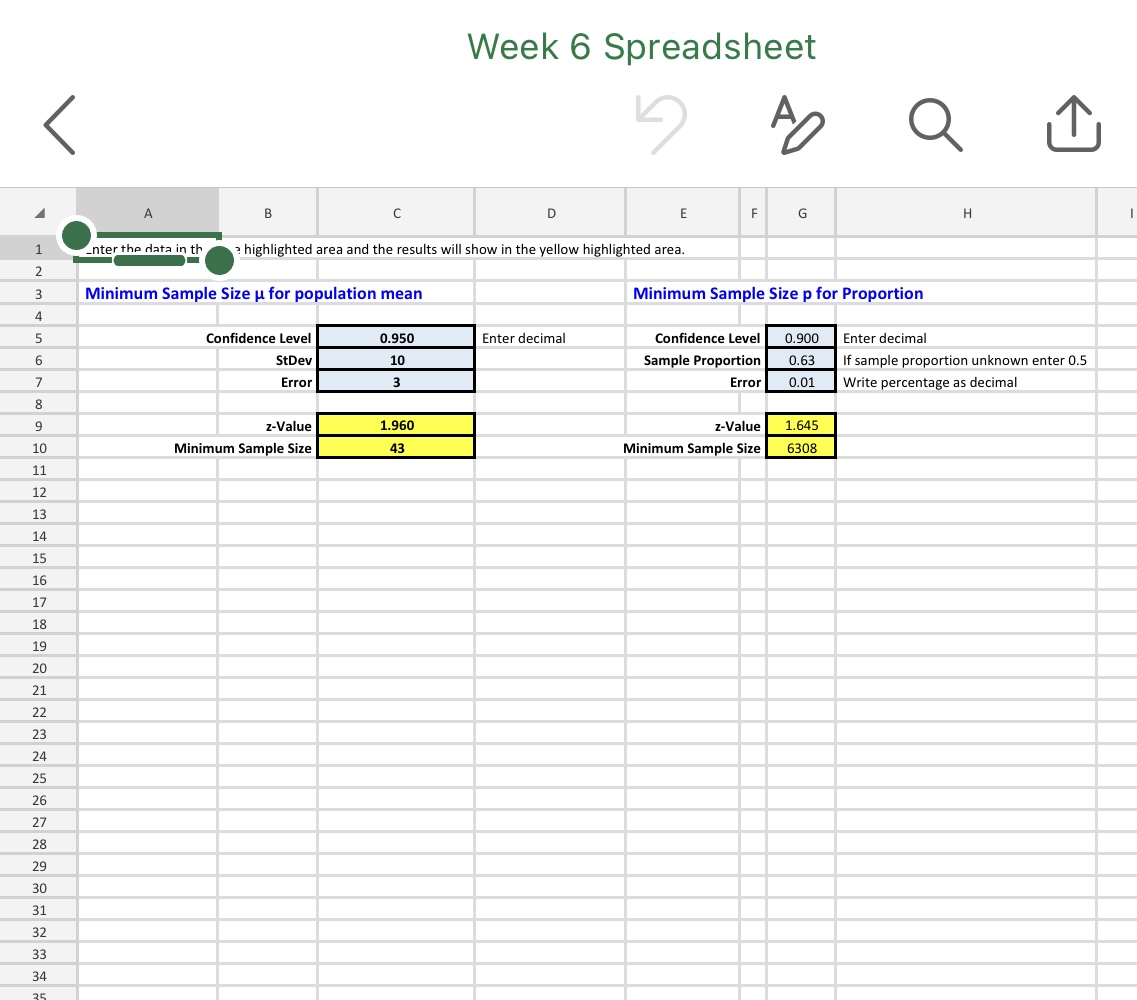 grades data.) Provide a screenshot of your Week 5 Data (20 Heights)
