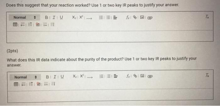 WT.3: 1 R Analysis (2pts) Use 1-2 key peaks to justify what