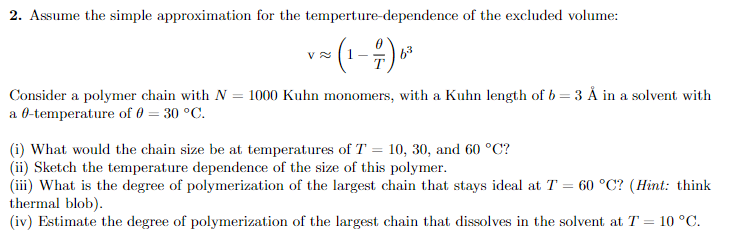 V v- 2. Assume the simple approximation for the temperture-dependence of