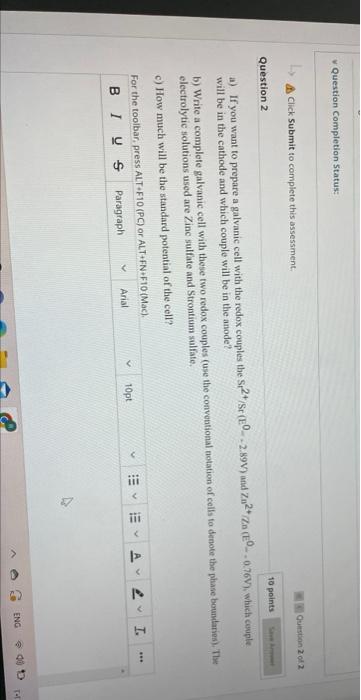  Question Completion Status: Click Submit to complete this assessment Question 2012