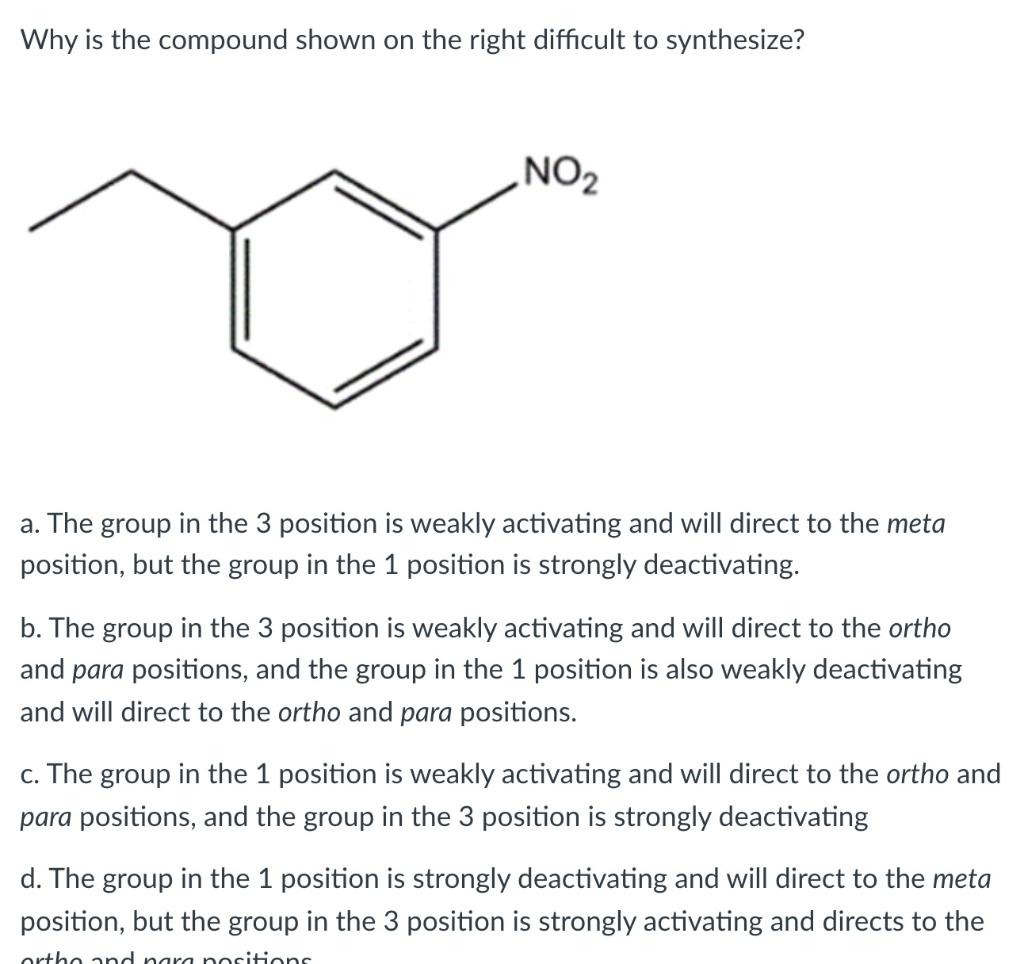 Why is the compound shown on the right difficult to synthesize?