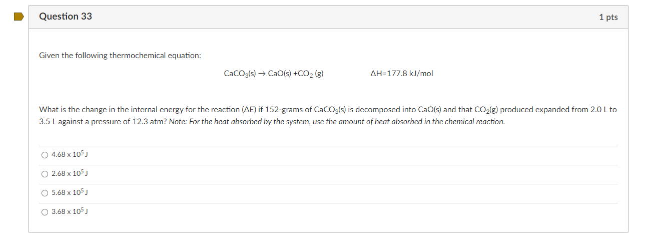 answer only please. thank you Question 33 1 pts Given the following
